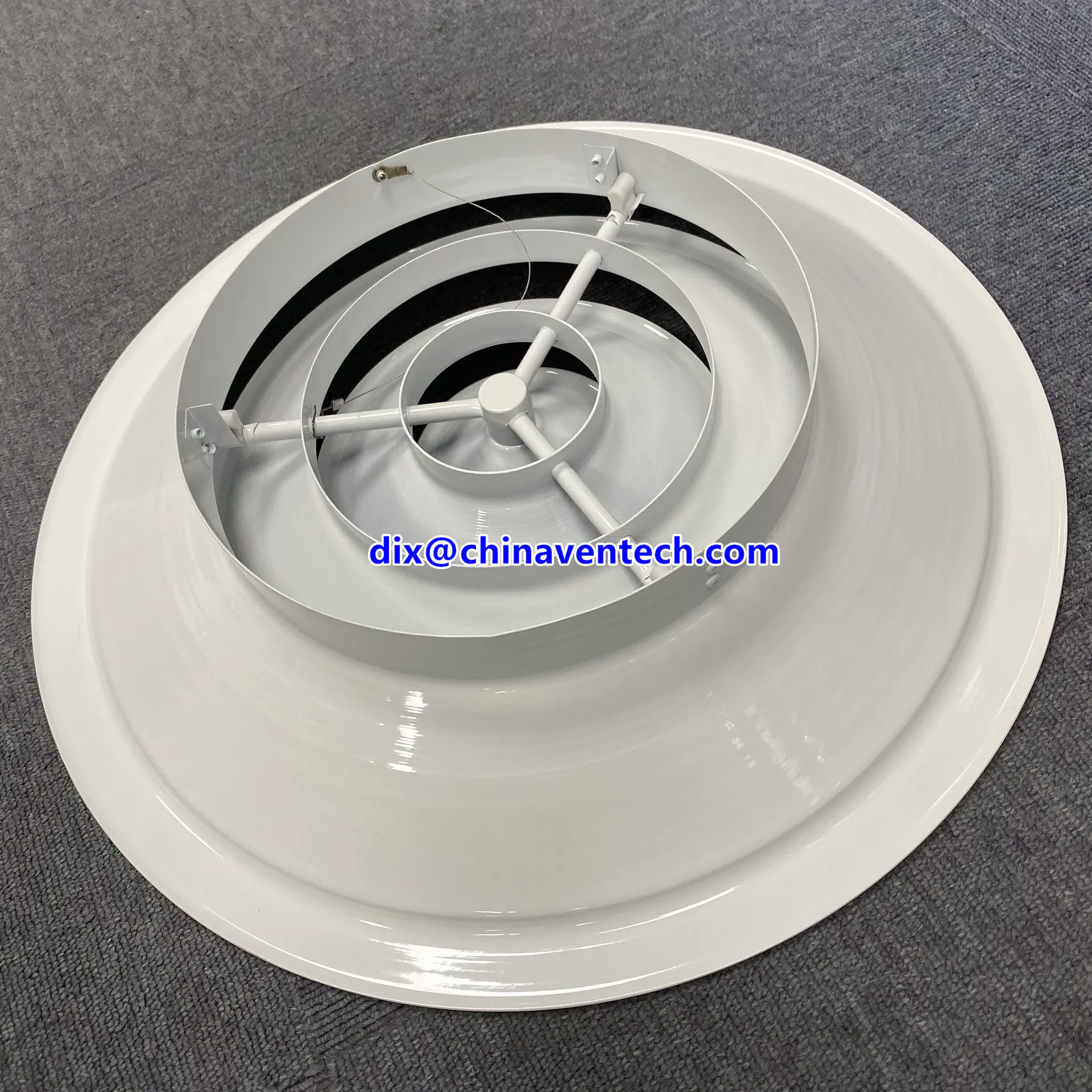 Hvac adjustable air discharge pattern return round ceiling air diffuser