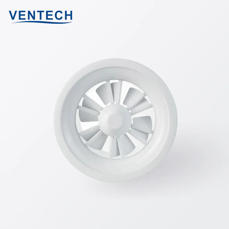 Ventech Ventilation Aluminum Round Adjustable Ceiling Circular Swirl Jet Diffuser for Hvac