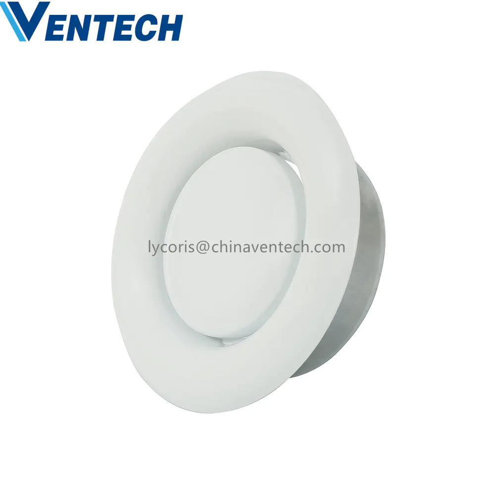 Iron Metal Ceiling Round Shape Exhaust Air Diffuser Return Valve Air Duct Ventilation Disc Valve for kitchen