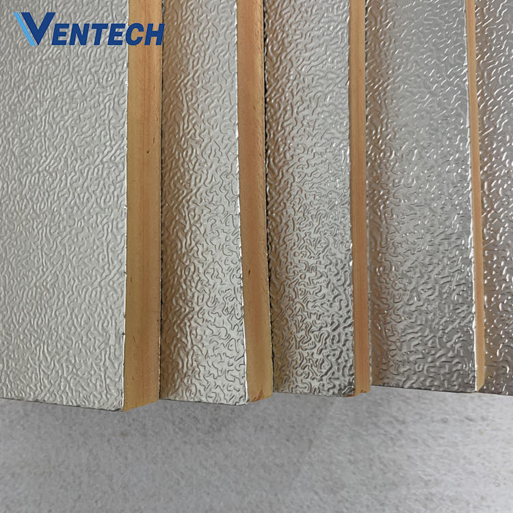 HVAC pre-insulated air duct insulation panel and pir foam pre-insulated air duct panel with aluminum foil
