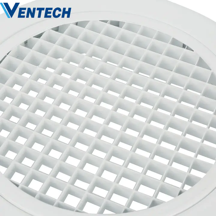 HVAC system ventilation grille round aluminum eggcrate grille ceiling air grille