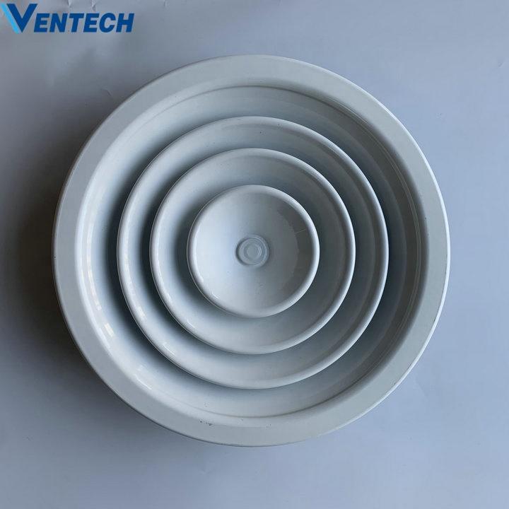 HVAC round air valve for ventilation outlet air vent duct diffuser with plastic disc air valve