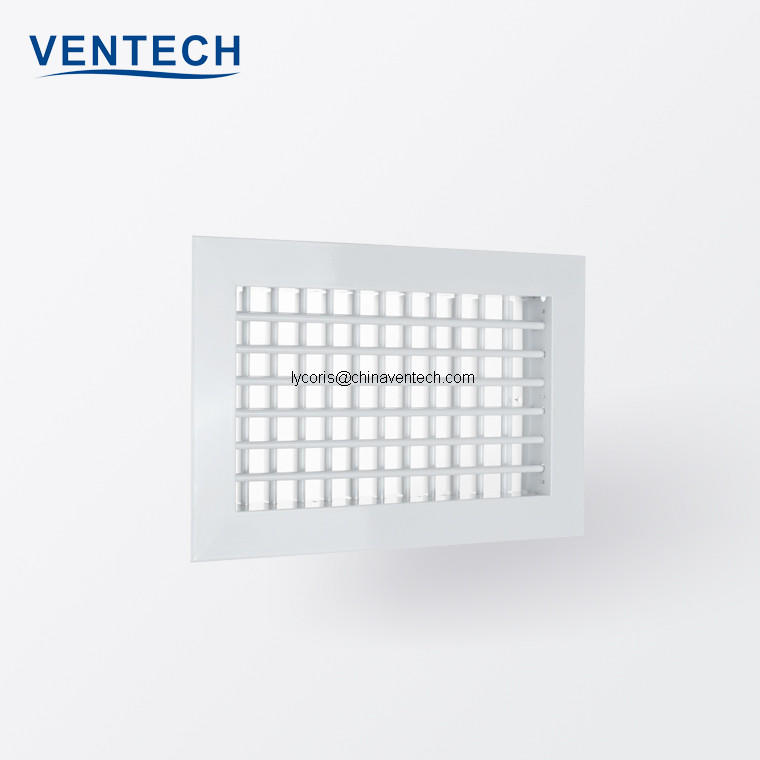 supply aluminum ceiling air conditioning linear double deflection air grille ventilation air diffuser with adjustabl blades