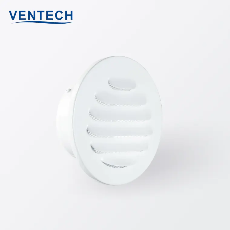 Ventech HVAC Powder Coated Aluminum  Air Intake Round Waterproof Weather  Vent Air Louver or Ventilation