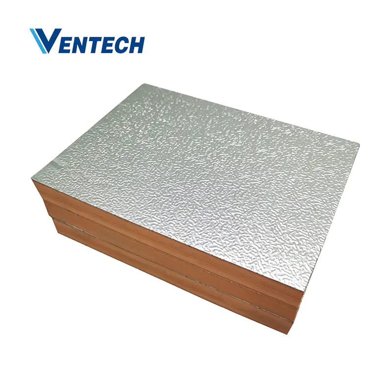 hvac air duct thermal duct insulation board sheet pir air duct panel of phenolic foam material