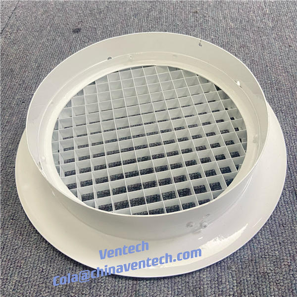 HVAC SYSTEM Powder Coated Ceiling Mounted Round Return Air Egg Crate Grille for Ventilation