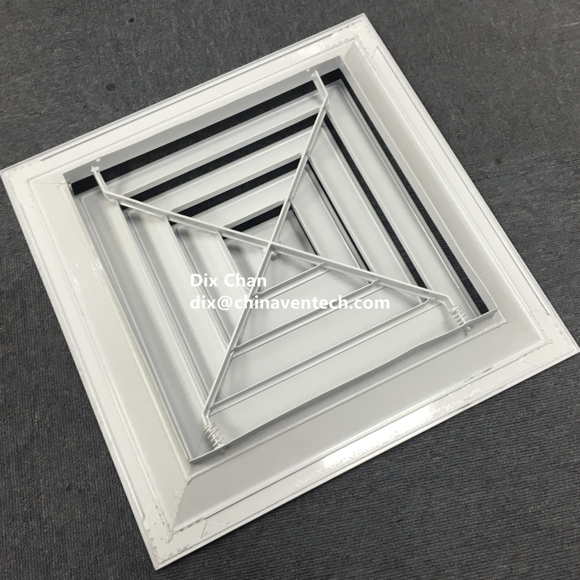 Hvac air diffusion products high quality durable X construction ceiling return air ventilation square 4 way diffuser