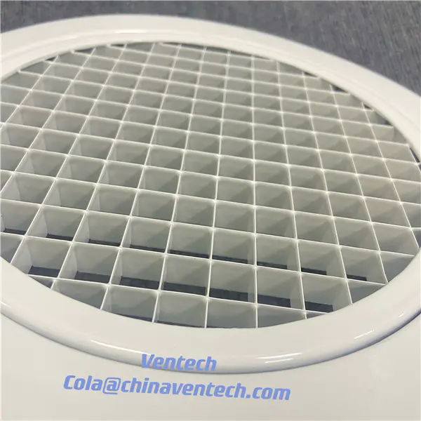 HVAC SYSTEM Hot Selling Exhaust Air Meta Round  Egg Crate  Grille for Ventilation