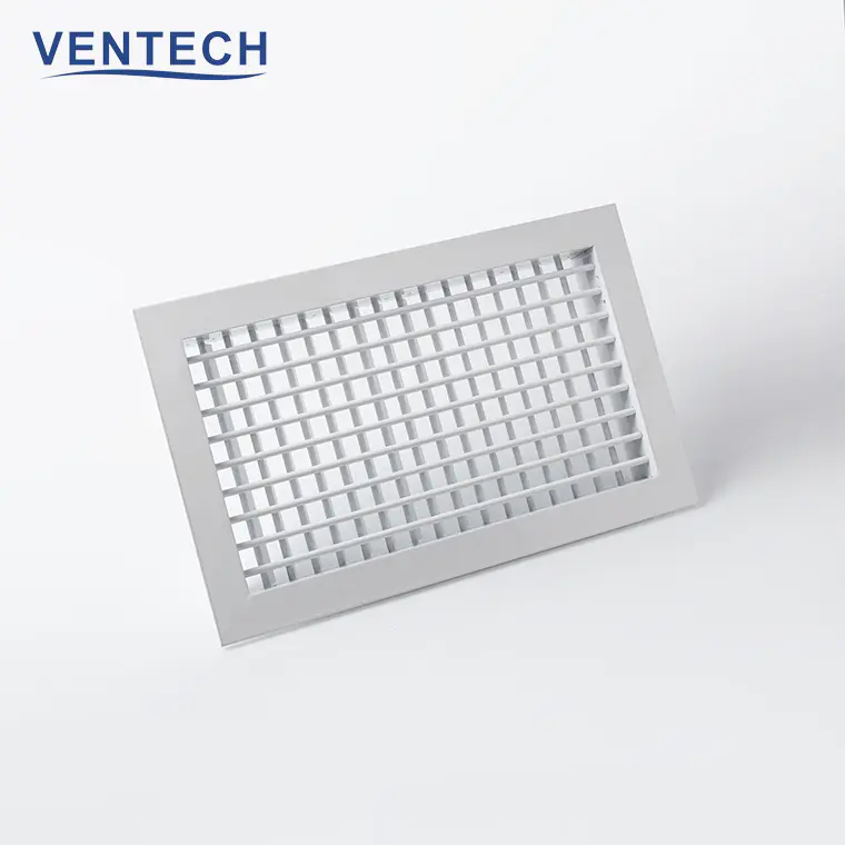 Air conditioning ceiling air vent aluminum supply return double deflection grille with obd