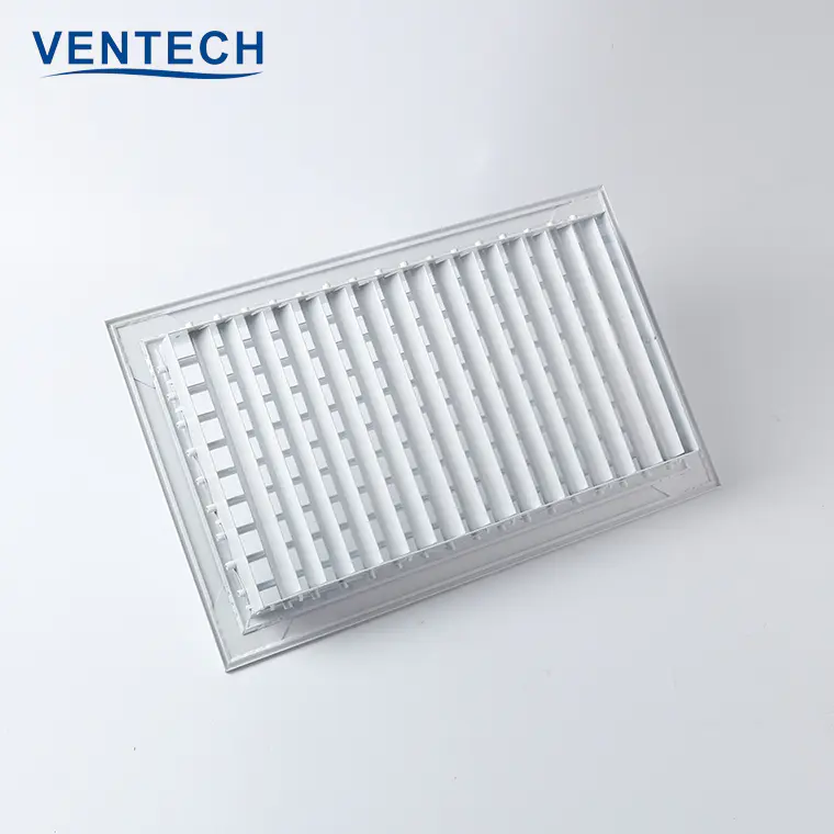 Air conditioning ceiling air vent aluminum supply return double deflection grille with obd