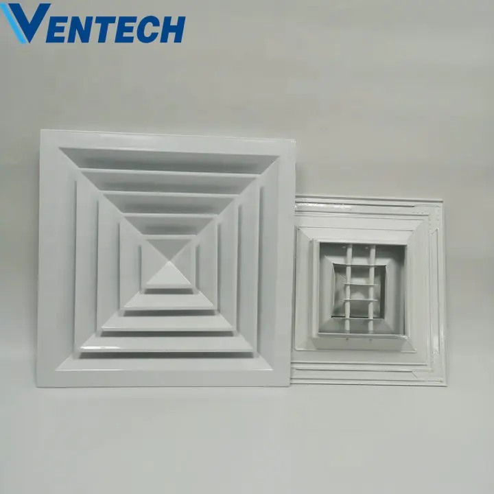 HVAC Vent Cover 4 Way Extruded Aluminum Square Ceiling Diffuser SCD-VA