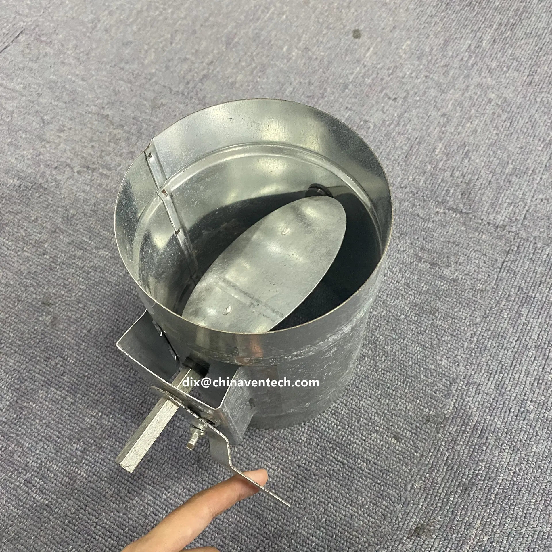 Hvac ventilation air ducting metal steel material round volume control damper