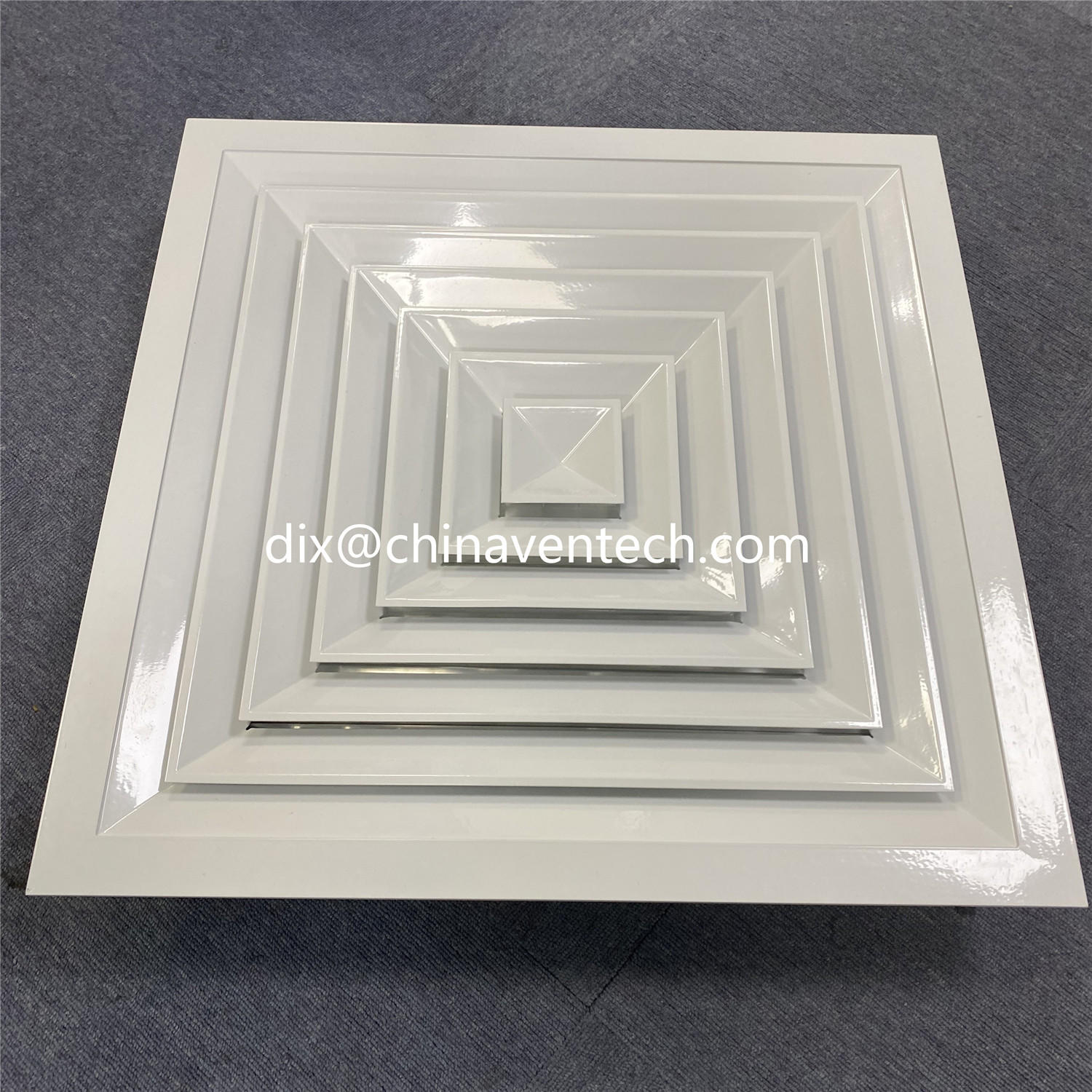 HVAC air conditioning ceiling ventilation square supply air 4 way directional diffuser