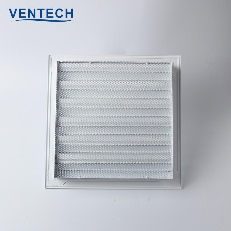 Air conditioning ceiling return air vent weather proof louver with mesh