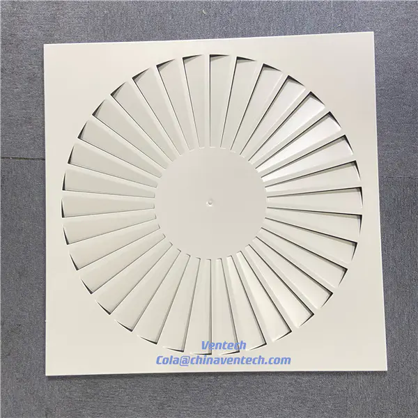 HVAC System  Ceiling Mounted Air Vent Supply Air Swirl Diffuser in Ventilation