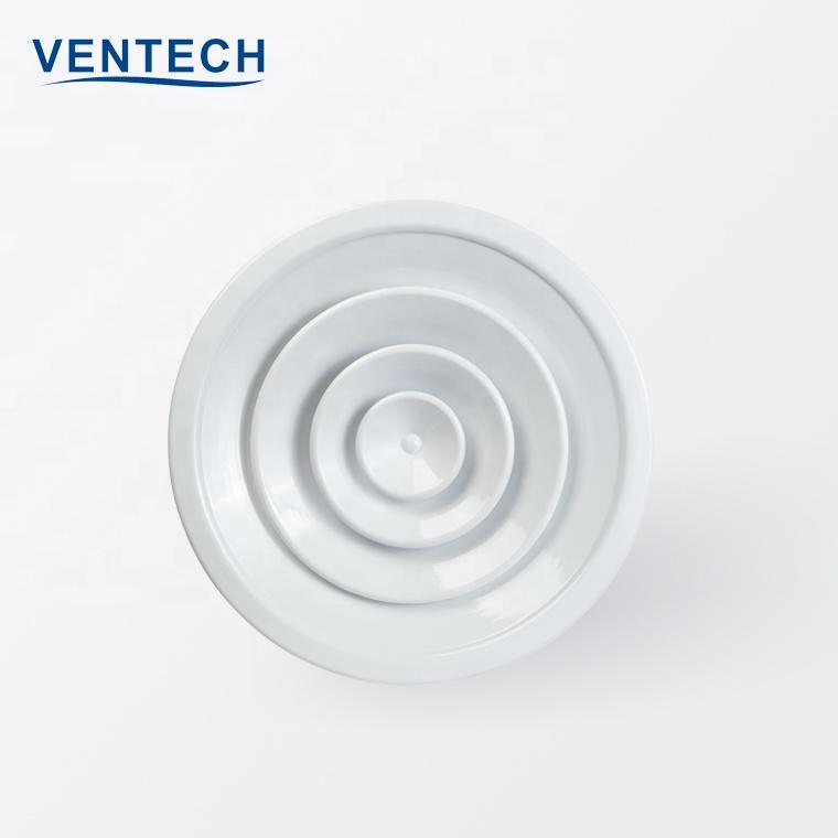 Hvac System Air Vent Ceiling Round Adjustable Diffuser For Ventilation