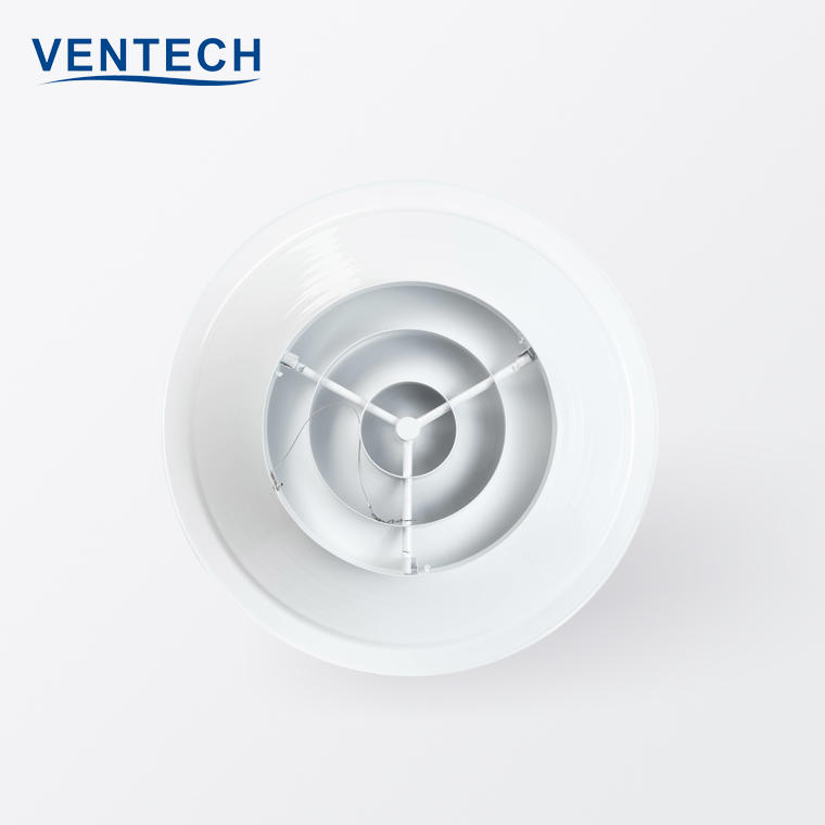 Hvac System Air Vent Ceiling Round Adjustable Diffuser For Ventilation