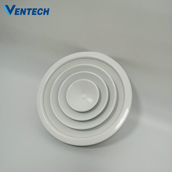 Hvac AC Vent Air Cooler Circular Grille Aluminum Round Ceiling Diffuser