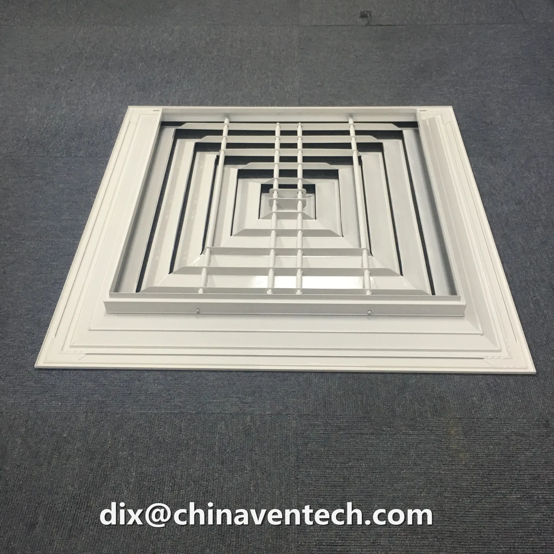 Hvac ceiling mounted ventilation 4 way square air diffuser