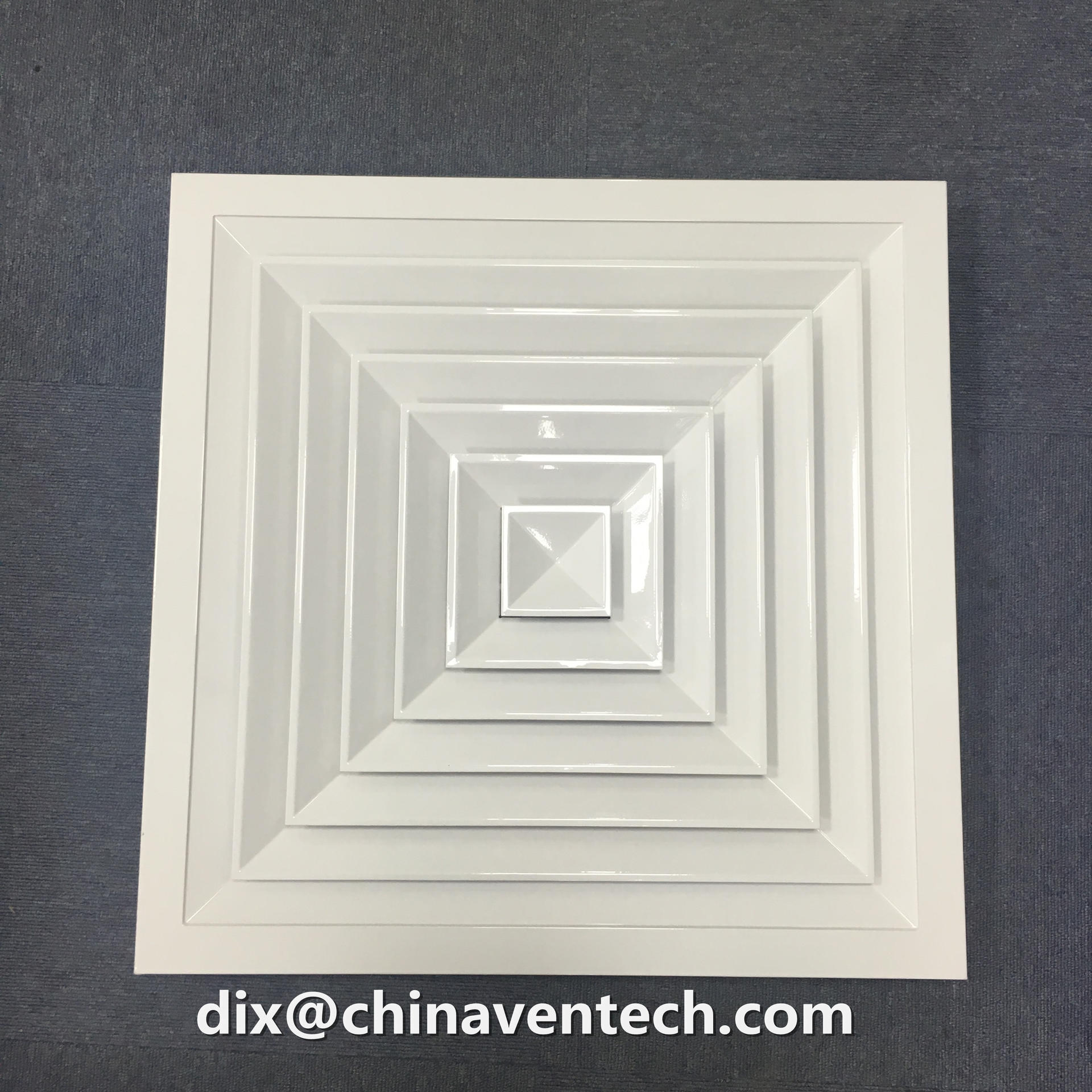 Hvac ceiling mounted ventilation 4 way square air diffuser