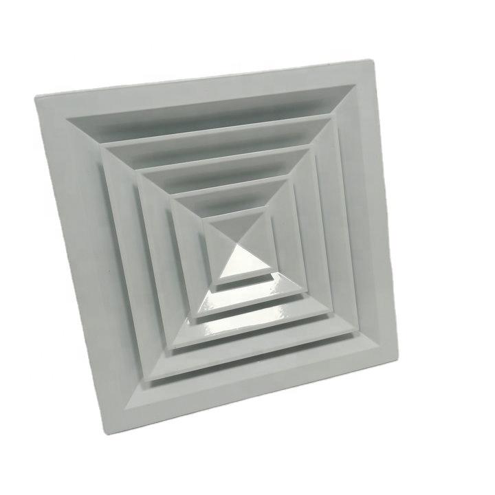 Hvac System Ceiling Diffusers Aluminum Air Duct Vent Conditioning Square Curve 4-way Air Diffuser