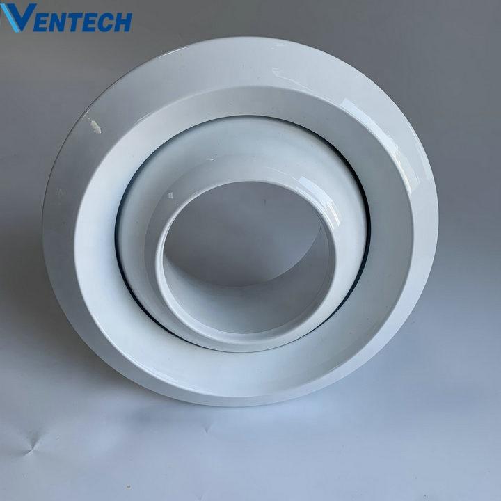 Hvac System Exhaust White Aluminum Ventilation Supply Air Duct Ceiling Conditioning Ball Spout Jet Nozzle Diffuser