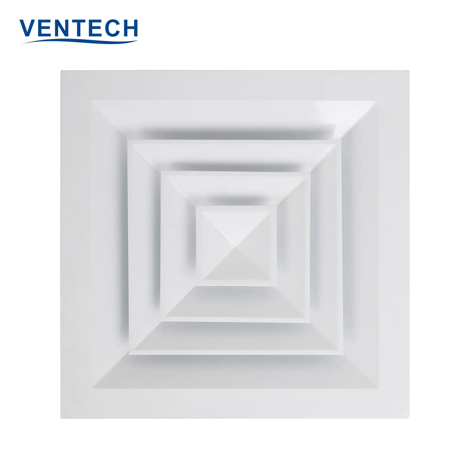 High Quality HVAC VENTECH Exhaust Air Conditioning Duct Aluminum Square Ceiling Diffuser