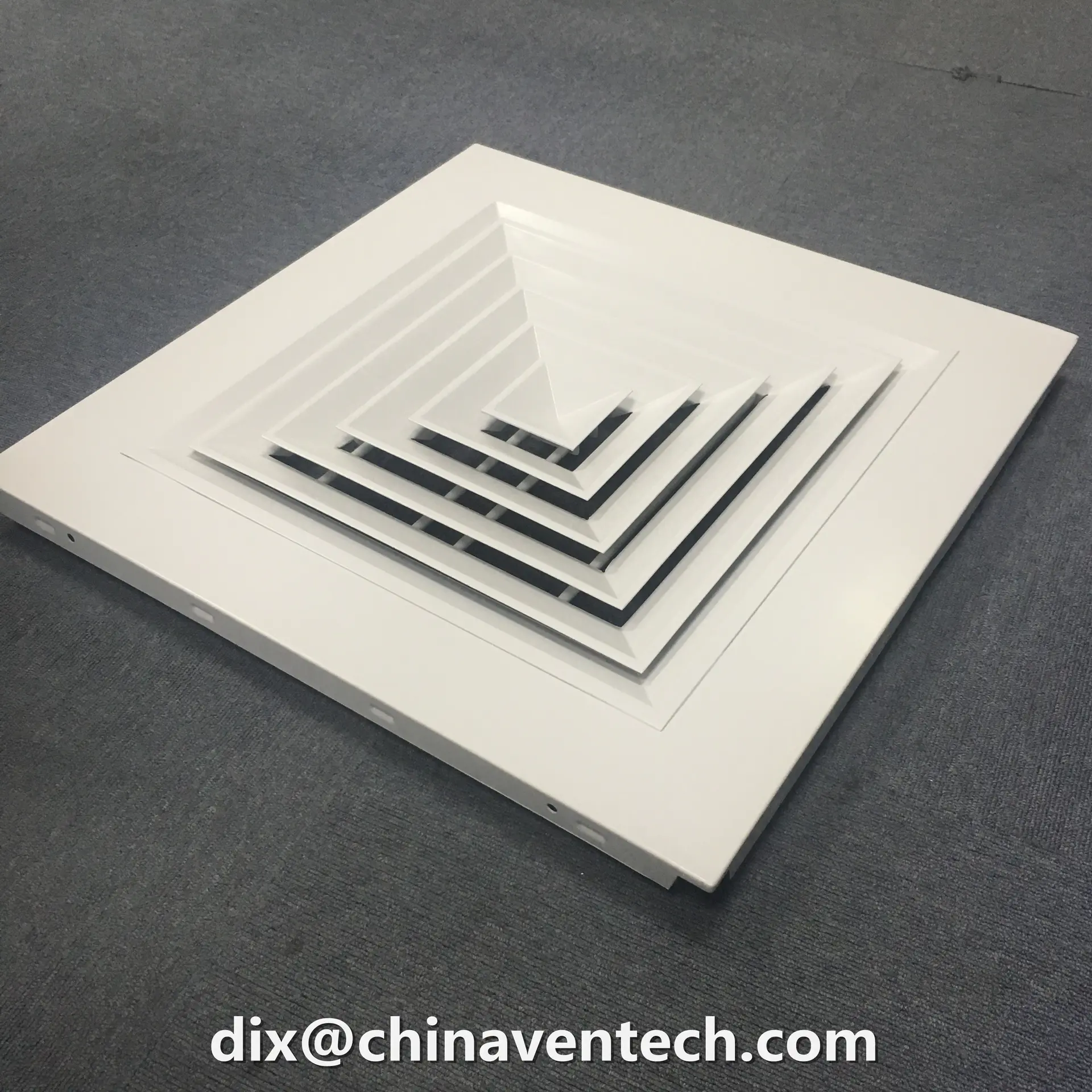 HVAC Aluminum Extract Air Ceiling Replacement 600x600mm Tile 4 Way Square Diffuser
