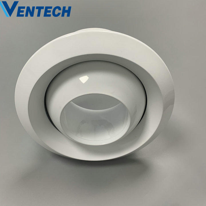 Ventilation air condition aluminum air duct vent round eye ball nozzles hvac jet nozzle diffuser