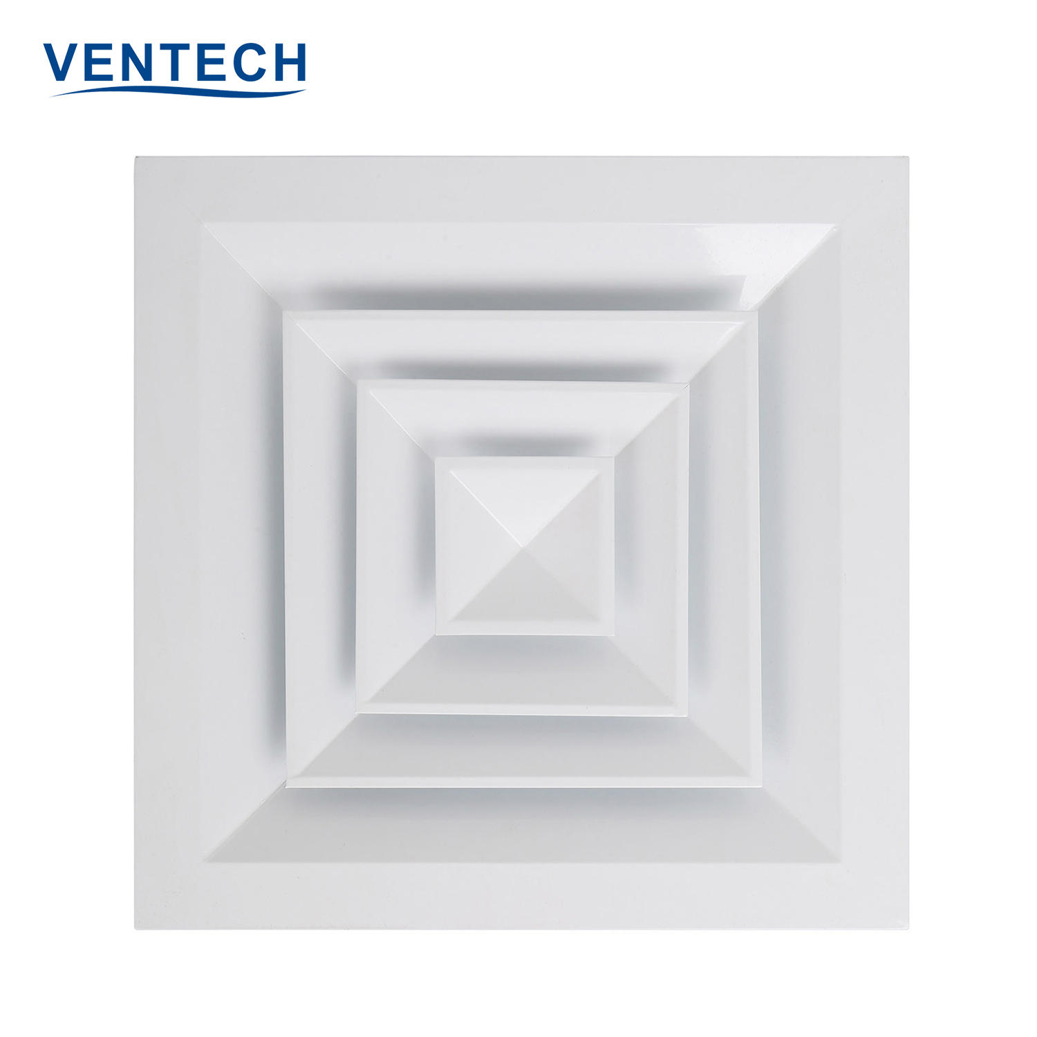 VENTECH Hvac System Aluminium Exhaust Air Outlet Conditioning Square Air Duct Ceiling Diffuser