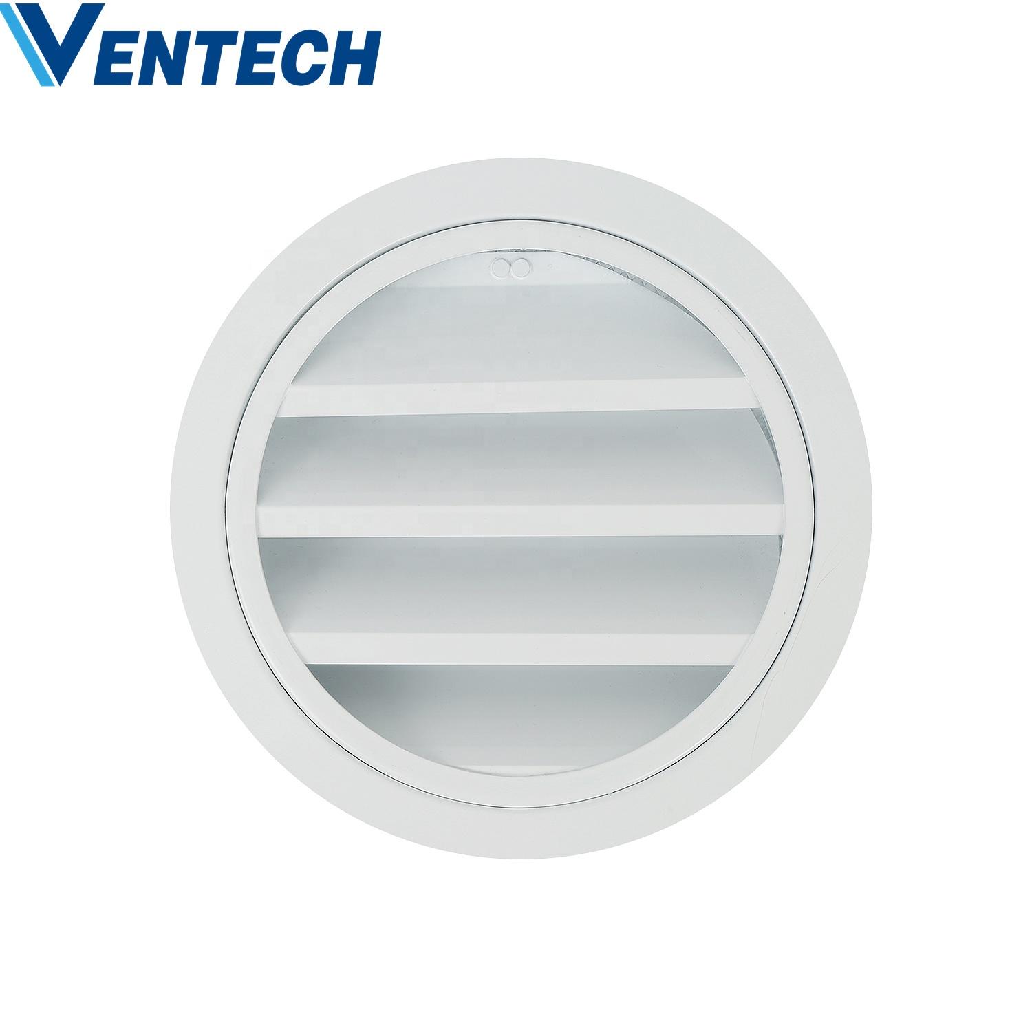 Hvac system Round Louver Grille Outlet Air Vent White Grill Cover With Insect Fly Screen Mesh For Bathroom Exhaust Ventilation