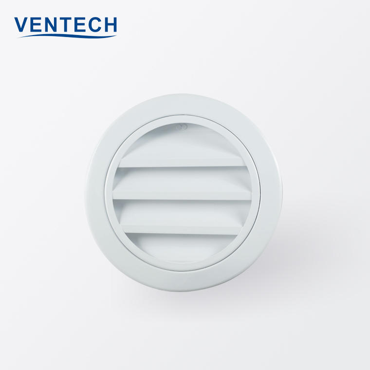 Hvac system Round Louver Grille Outlet Air Vent White Grill Cover With Insect Fly Screen Mesh For Bathroom Exhaust Ventilation