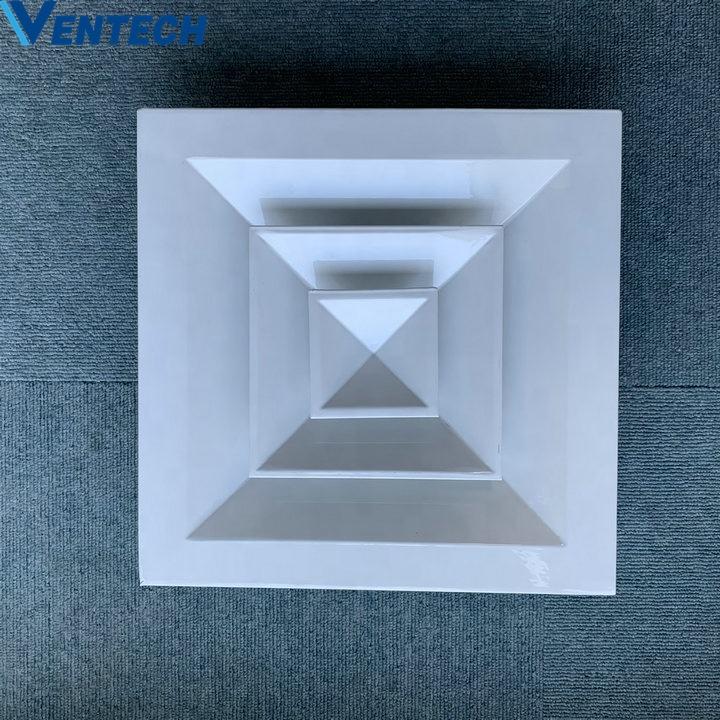 Hvac System VENTECH Aluminum Exhaust Conditioning Outlet Square 4 Way Supply Ceiling Air Duct Ac Diffusers