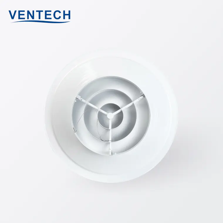 Hvac System Damper Aluminum Decorative Air Conditioning Vent Duct Register Round Ceiling Diffusers For Ventilation