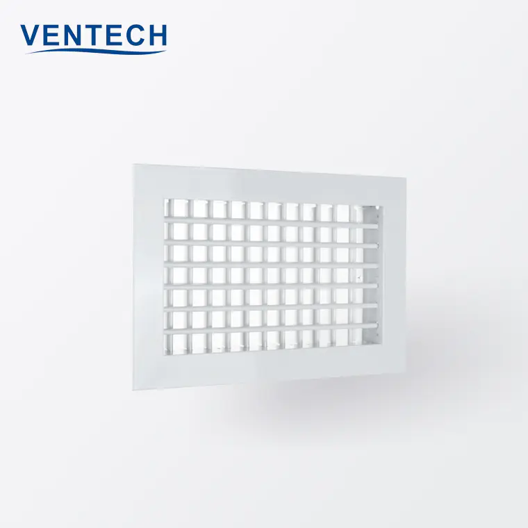 Hvac System Exhaust Aluminum Air Wall Vent Conditioning Ventilation Fresh Air Double Deflection Grille With Adjustable Blades