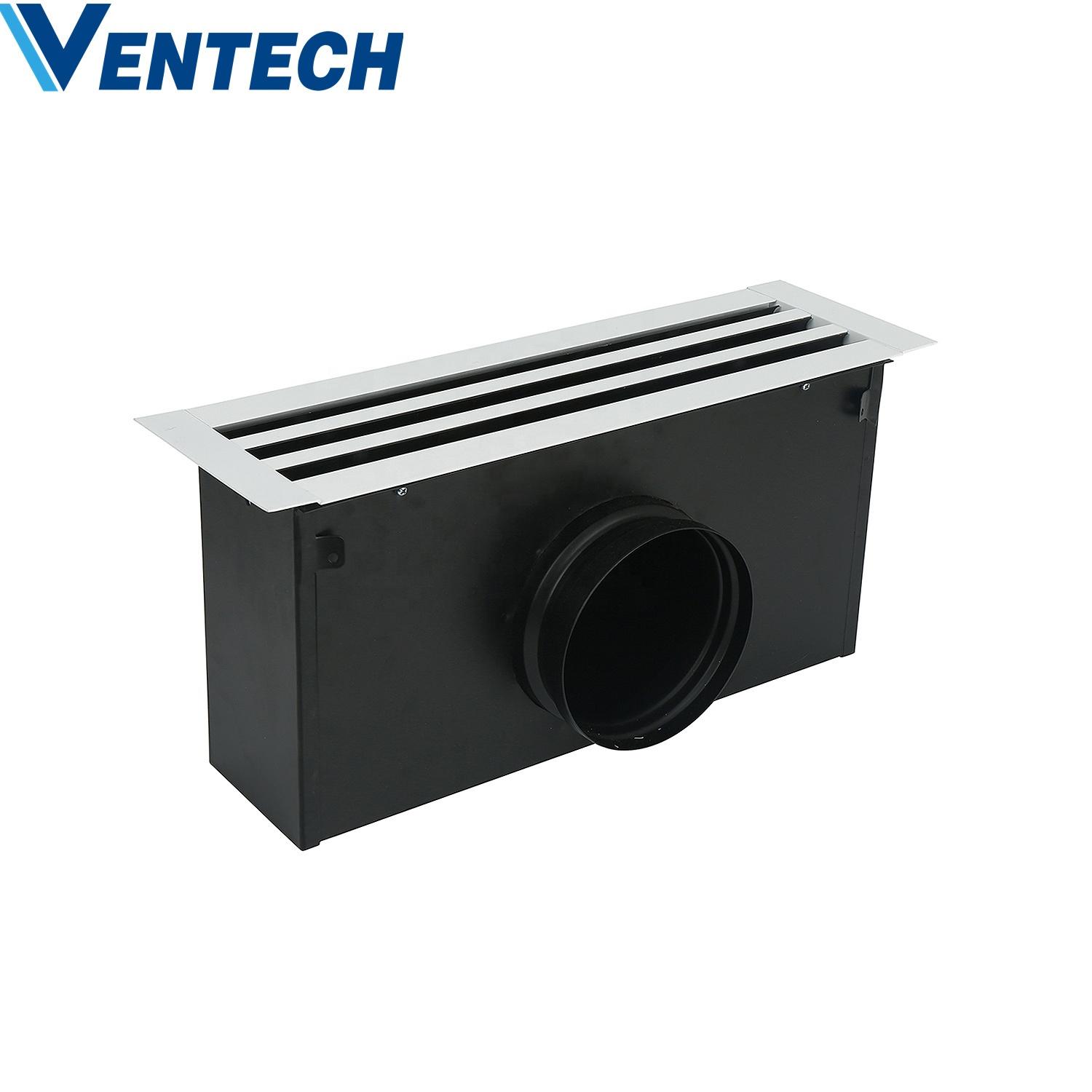 Hvac fresh air ventilation aluminum linear slot diffuser plenum box sizing linear grille