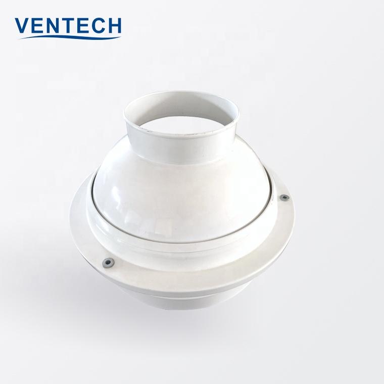 Hvac air conditioner flexible duct connection round jet nozzle diffuser
