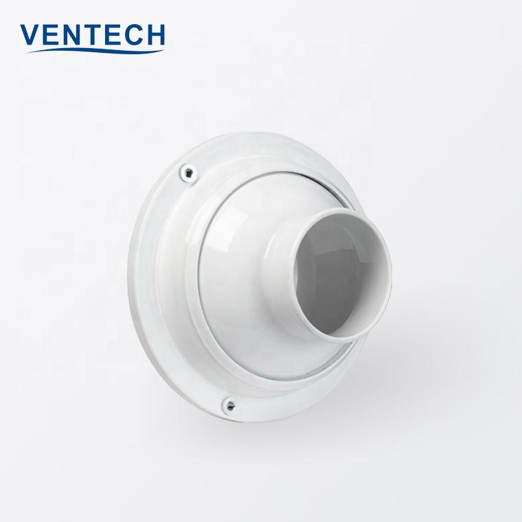 Hvac air conditioner flexible duct connection round jet nozzle diffuser