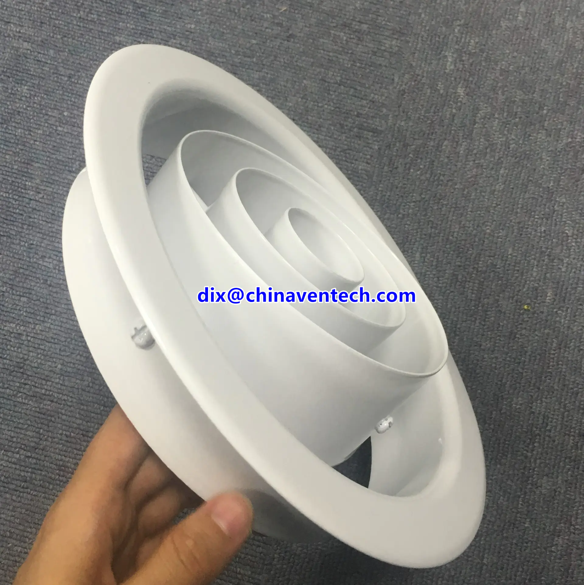 Hvac ceiling mounted jet nozzle adjustable ring cones round jet diffuser