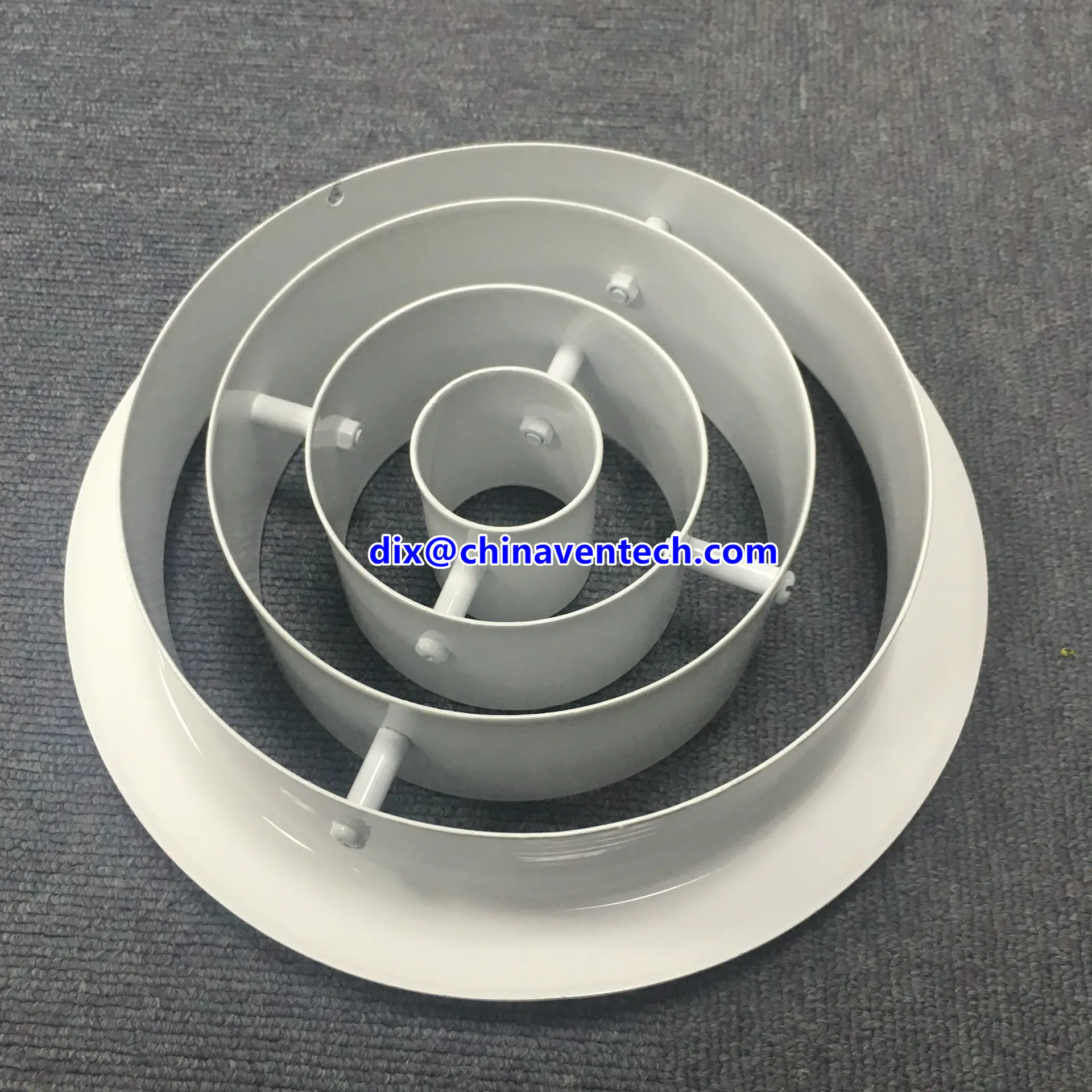 Hvac ceiling mounted jet nozzle adjustable ring cones round jet diffuser