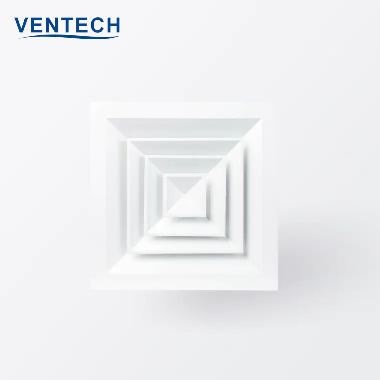 Hvac VENTECH Aluminum Exhaust Supply Air Conditioning Square Ceiling Air Outlet Duct AC Diffusers