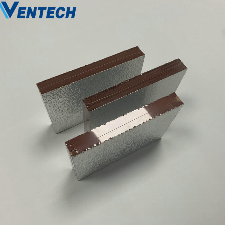 aluminum foil laminated duct foam sheet pir air panel thermal insulation material phenolic board for hvac system