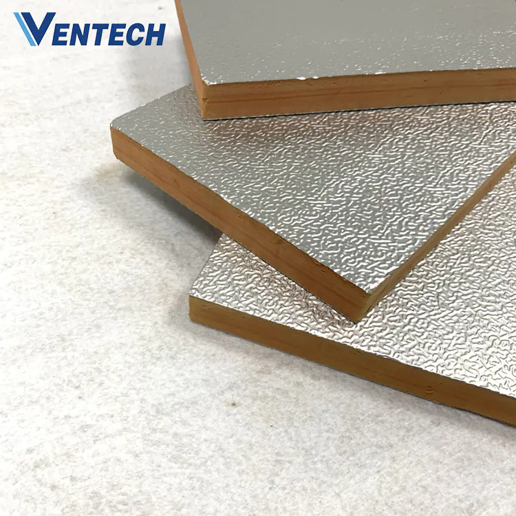 Fireproof aluminum foil phenolic foam board pre-insulated ducting panel phenolic foam pre-insulated air duct p for HVAC air duct