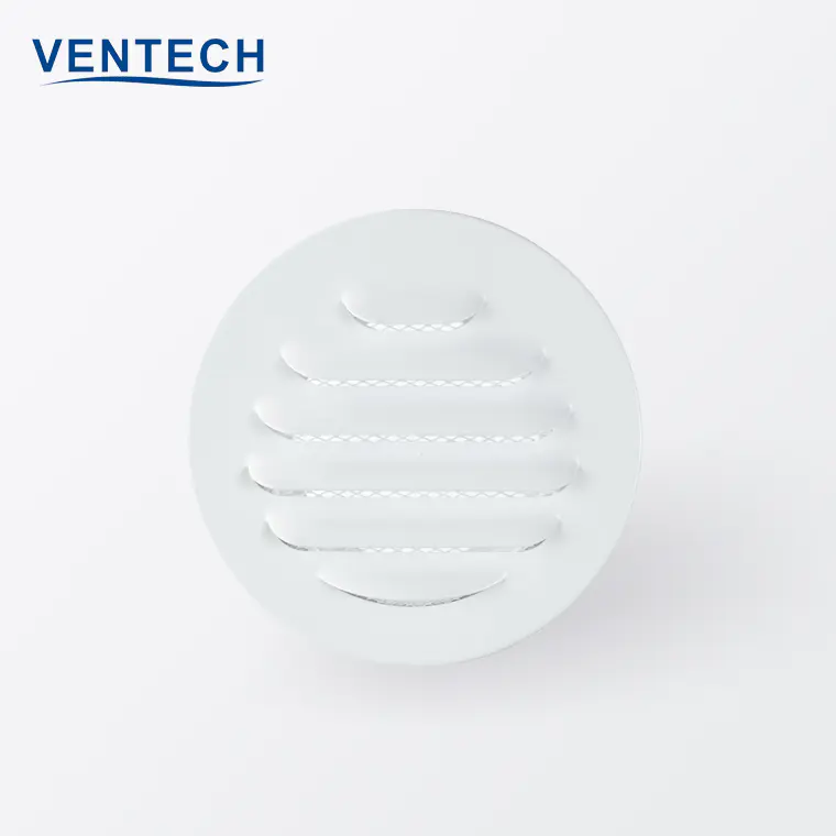 Ventech HVAC Hot Selling White Color Aluminum Fresh Air Round  Weather Louver or Ventilation