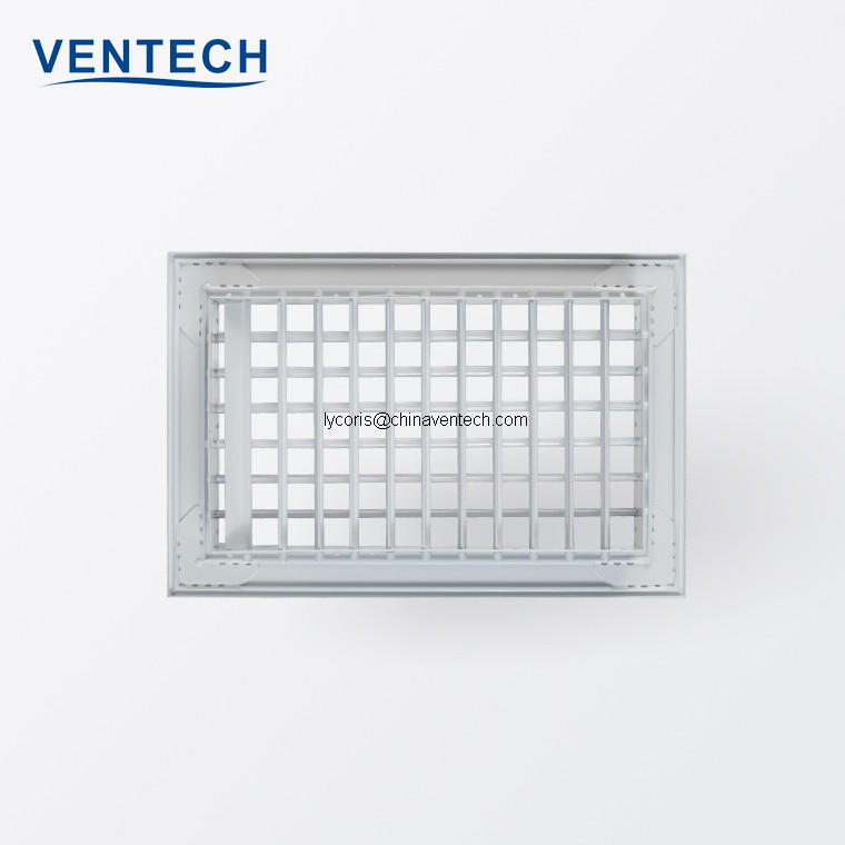 Wall Mounted Supply Register Aluminum Ventilation Double Deflection Air Square Diffuser Ceiling Grille with Adjustable Blades