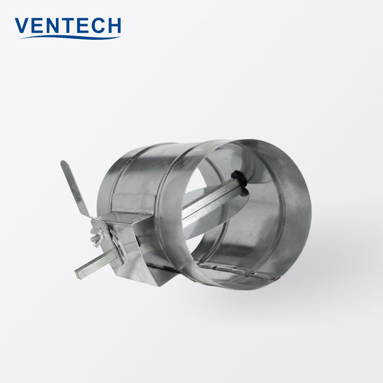 Hvac round shape adjustable air volume  back draught damper