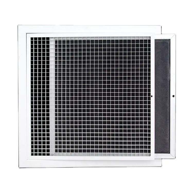 HVAC SYSTEM Air Ducting Powder Coated White Removable Core Egg Crate  Grille with Filter