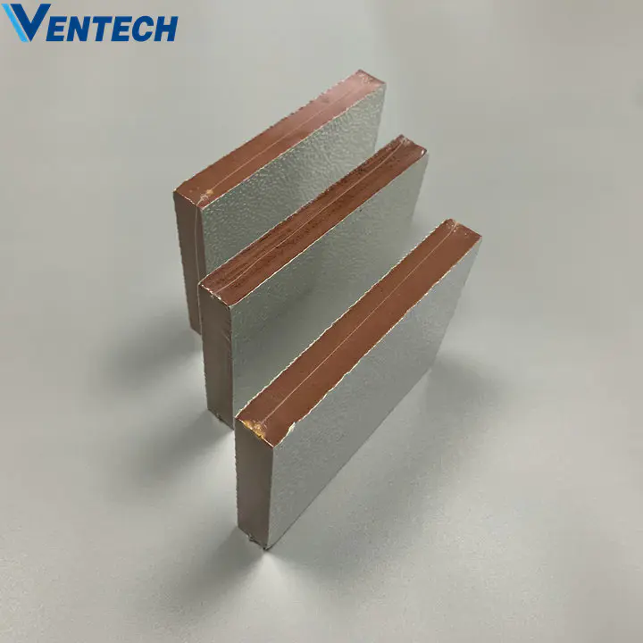 fireproof gold aluminum foil fiberglass tape phenolic pre-insulated air duct panel