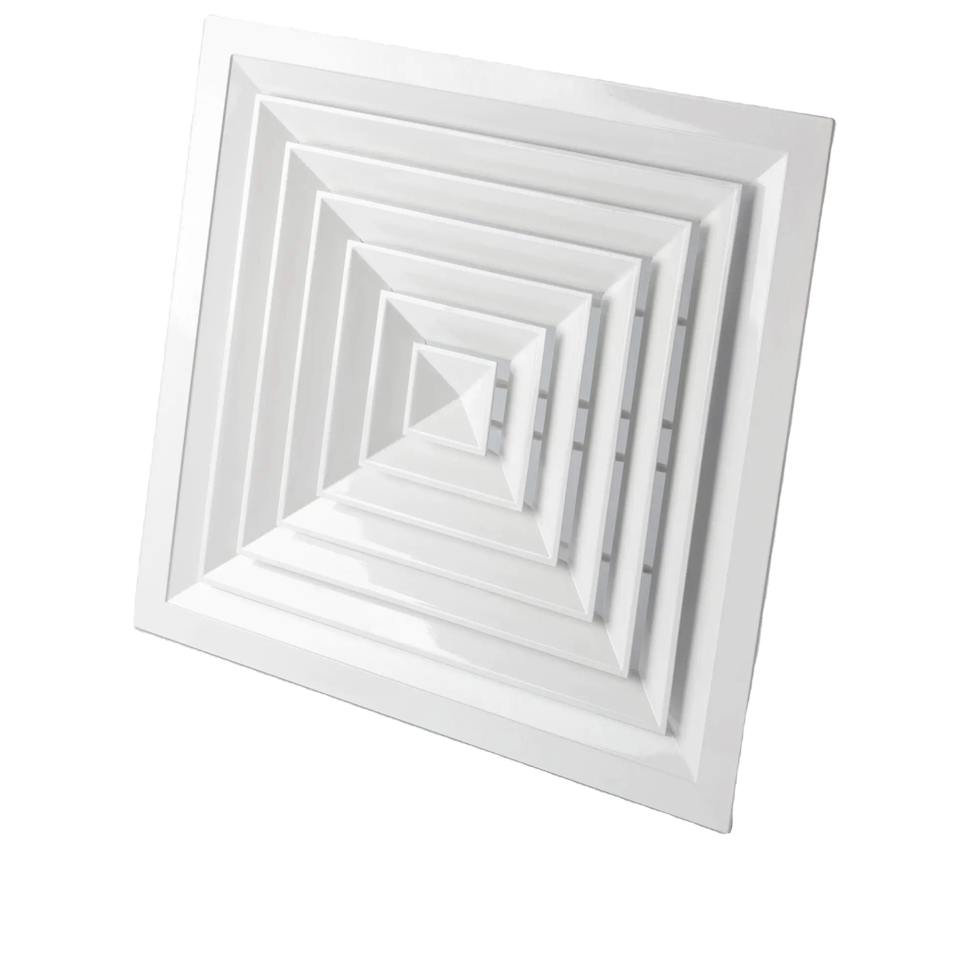 HVAC system ventilation aluminum supply air 4 way ceiling square diffuser with adjustable volume control damper