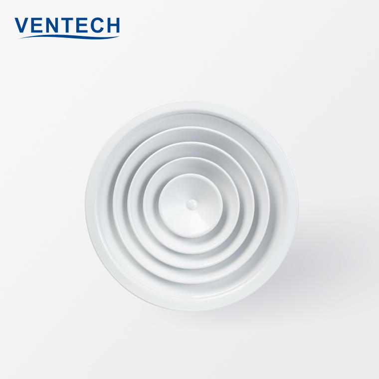 Ventech Round Air Ceiling Aluminium Diffuser Ventilation System Round Diffuser For Hvac